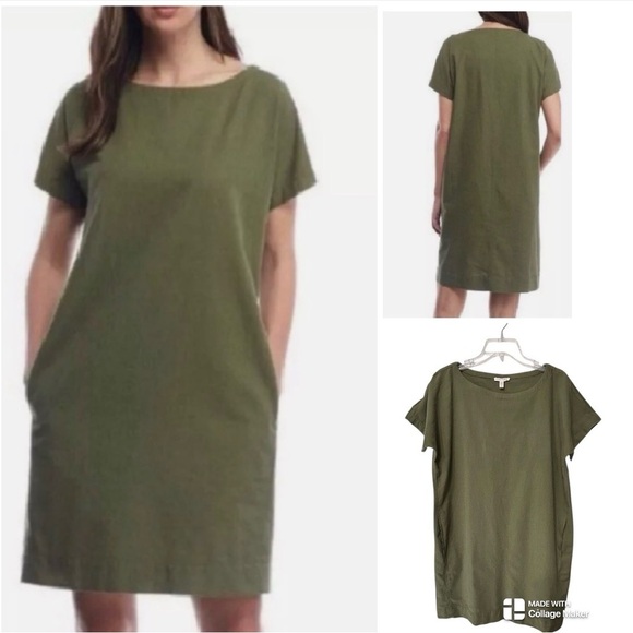 Eileen Fisher Dresses & Skirts - Eileen Fisher Organic Cotton Boatneck Shirt Dress